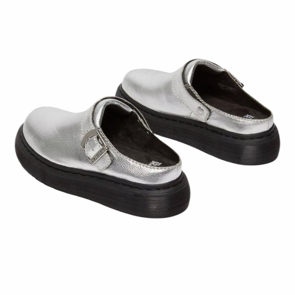 New Dr. Martens Laketen Slingback Mule silver metallic leather size 9 - Picture 4 of 8